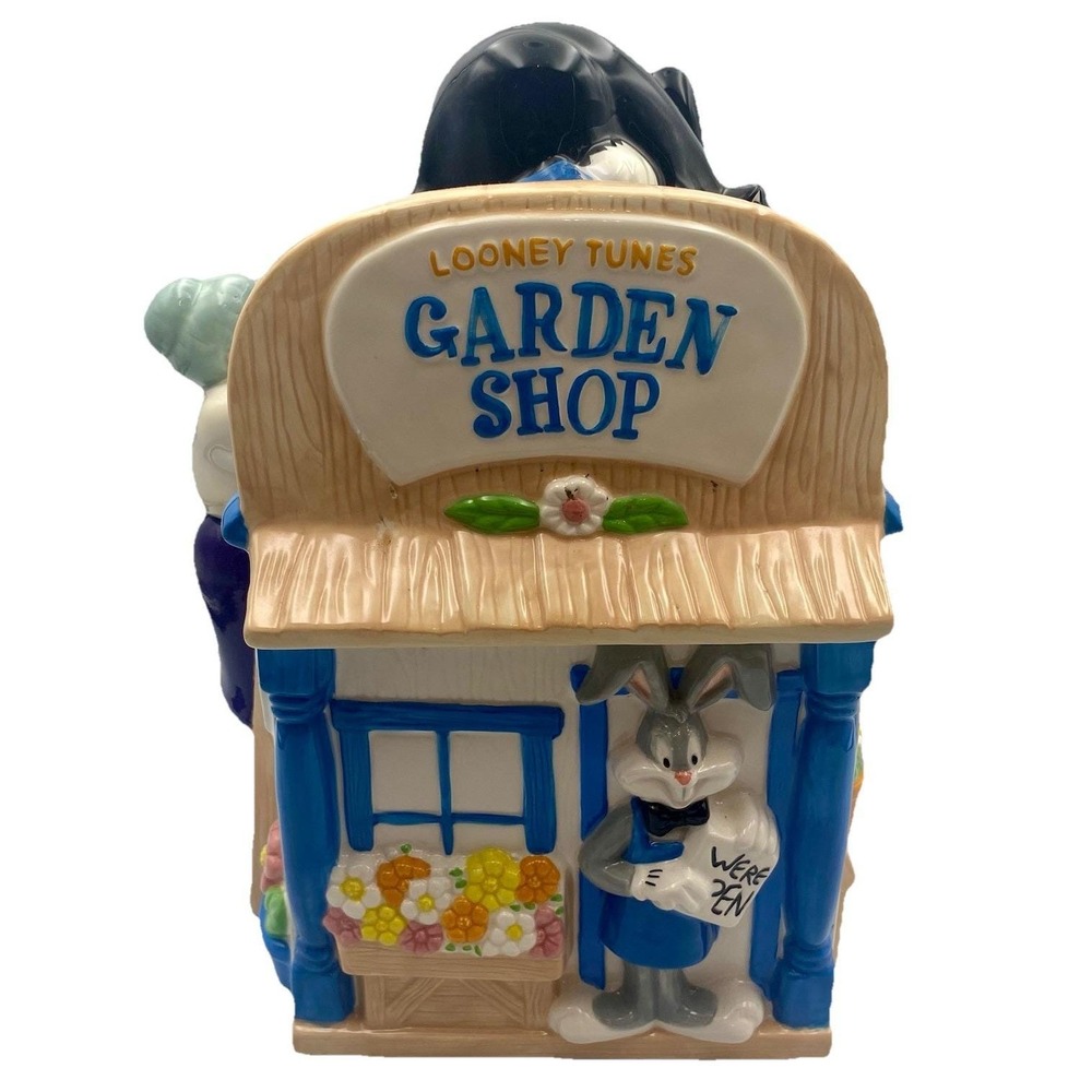 VTG 1997 Looney Tunes Warner Bros Garden Shop Cookie Jar Sylvester Tweety Bugs‎